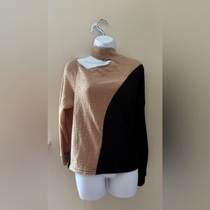 SHEIN Two-Tone Women's Off Shoulder Sweater